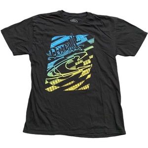 Y2k O’Neill vintage cool graphic blue and yellow black t shirt